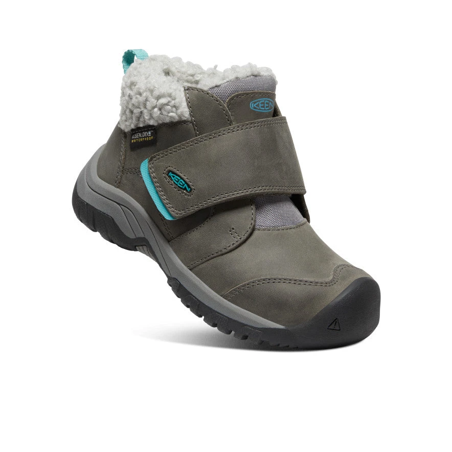 Keen Little Kids' Kootenay IV Waterproof Boot | Steel Grey/Porcelain 3 Keen Little Kids' Kootenay IV Waterproof Boot | Steel Grey/Porcelain - Image 3
