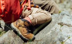 Keen Little Kids' Ridge Flex Waterproof Boot | Bison/Red Carpet -Keen RidgeFlexPDPLifestyle1Kids 2